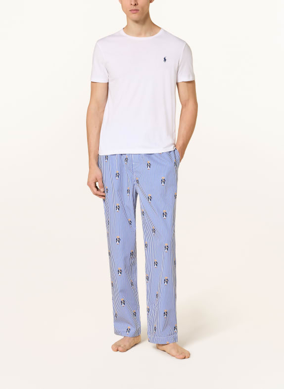 POLO RALPH LAUREN Schlafhose BLAU / BEIGE / WEISS
