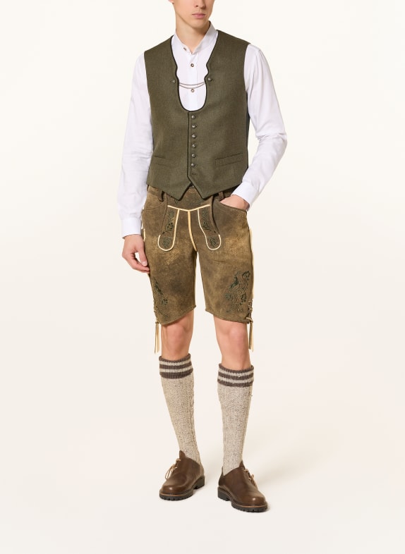 Hammerschmid Vesta tradițională VIZENZ Slim Fit KAKI / VERDE ÎNCHIS
