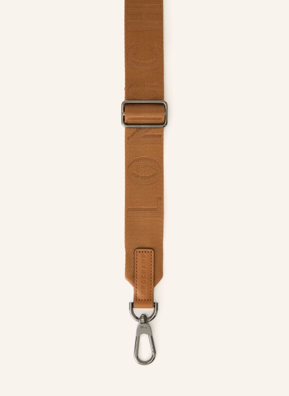 LONGCHAMP Schulterriemen COGNAC / SILBER