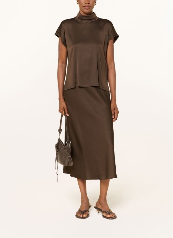 DRYKORN Blouse ALARIA_1 van satijn MARRON FONCÉ