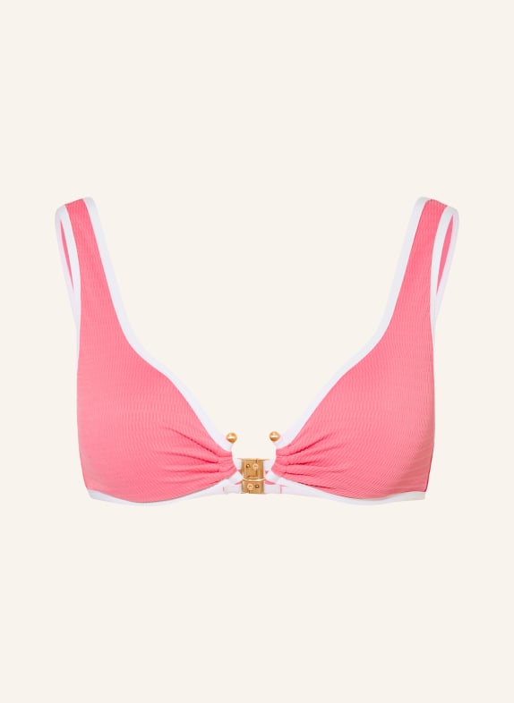 SEAFOLLY Bralette horní díl bikin BEACH BOUND RŮŽOVÁ / BÍLÁ