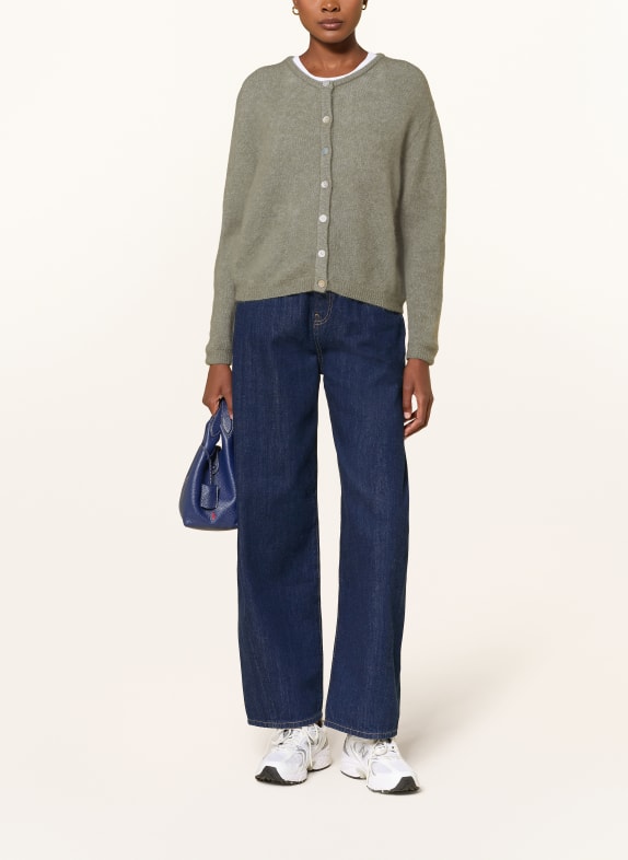 American Vintage Gebreid vest met alpaca KAKI