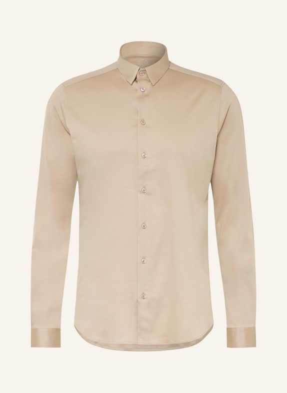 MOS MOSH Gallery Žerzejová košile MARCO Extra Slim Fit BÉŽOVÁ