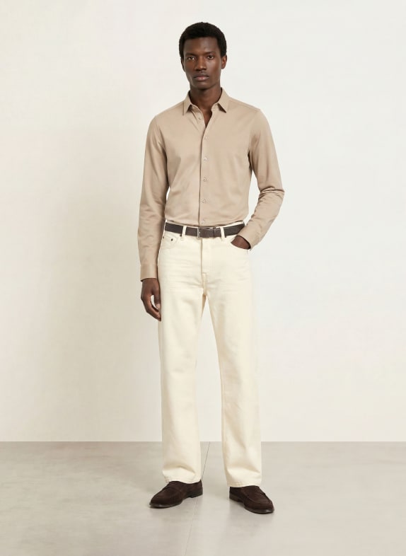 MOS MOSH Gallery Jersey overhemd MARCO Extra Slim Fit BEIGE