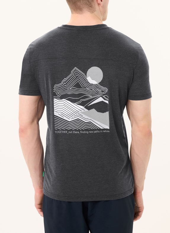 VAUDE T-shirt TEKOA III DONKERGRIJS / WIT