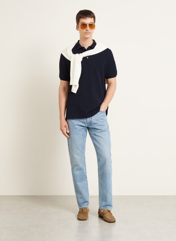 RALPH LAUREN PURPLE LABEL Piqué poloshirt DONKERBLAUW