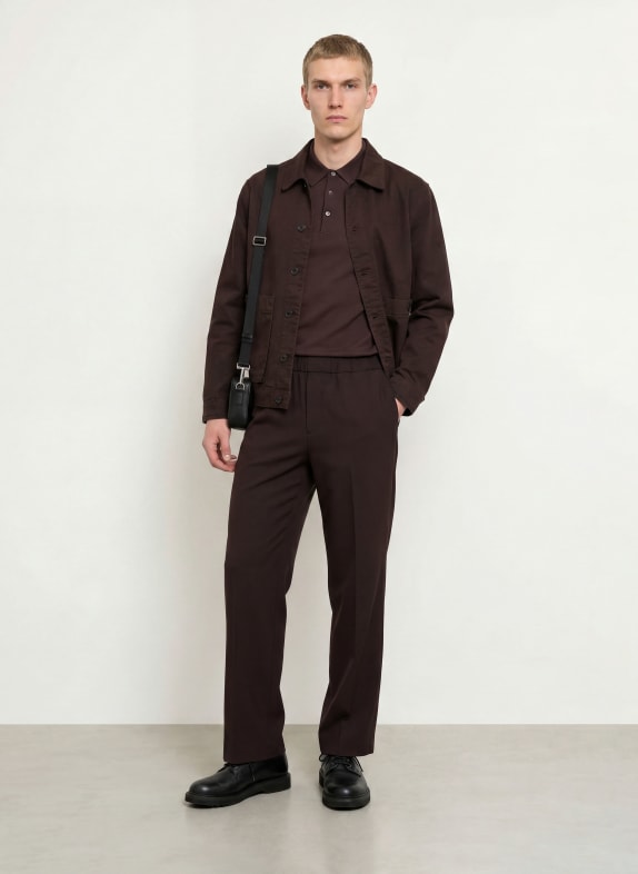SANDRO Jerseyhose Straight Fit DUNKELBRAUN