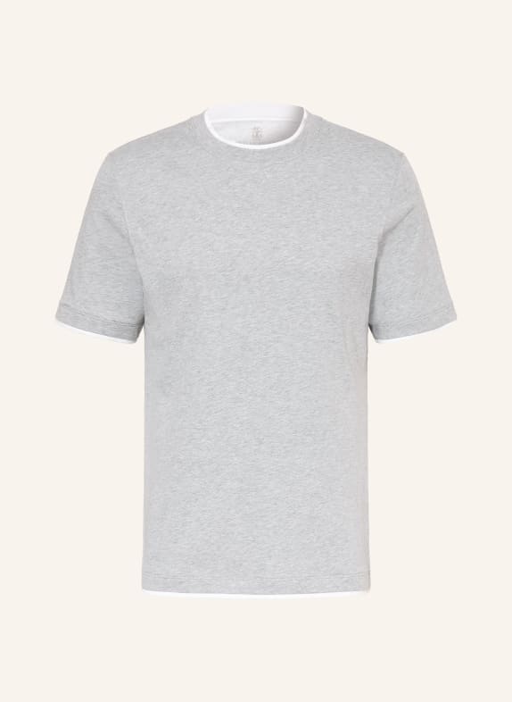 BRUNELLO CUCINELLI T-shirt JASNOCZARY / BIAŁY