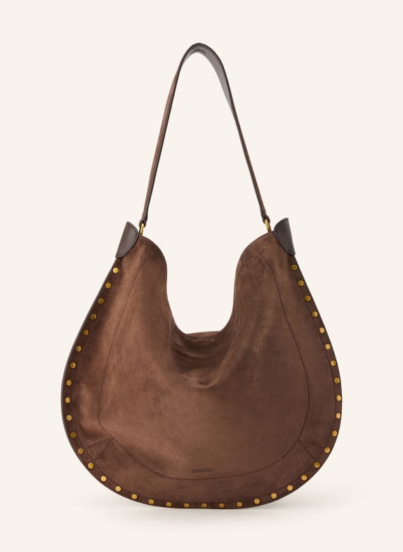 ISABEL MARANT Shopper OSKAN met zakje en studs MARRON FONCÉ / GOUD
