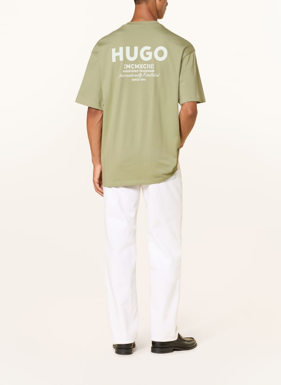 HUGO T-shirt NALONO LICHTGROEN