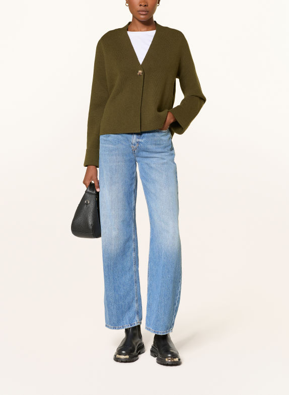 MRS & HUGS Strickjacke mit Cashmere KHAKI