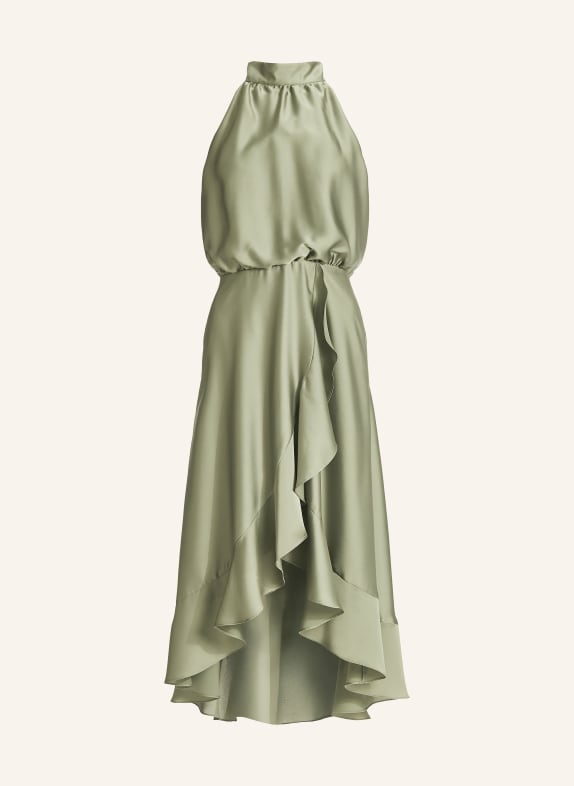 SWING Cocktailkleid aus Satin mit Volants HELLGRÜN