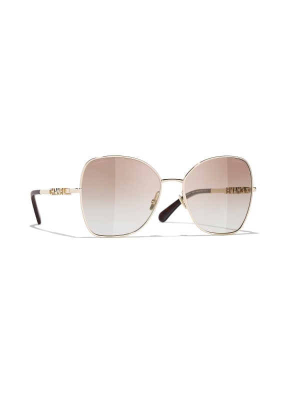 CHANEL Square sunglasses PALE GOLD/ CLEAR GRADIENT BROWN