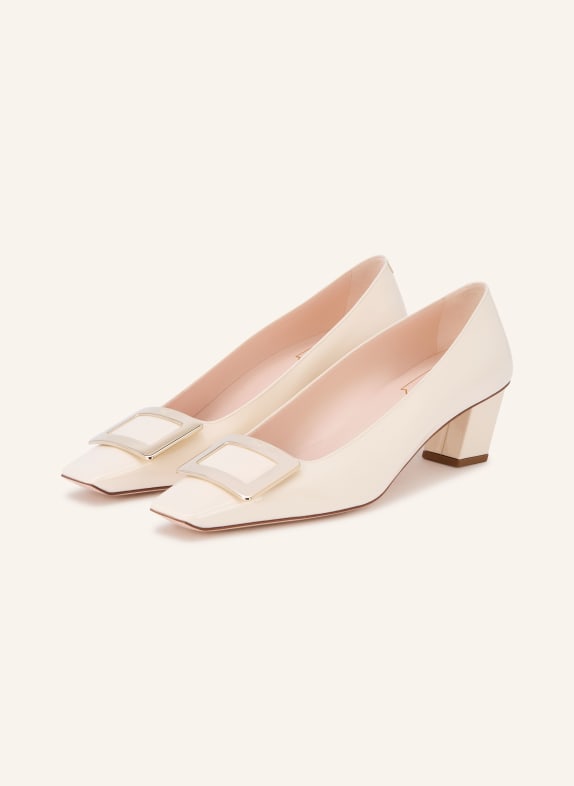 Roger Vivier Lack-Pumps BELLE CREME / GOLD