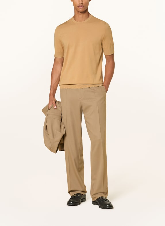 HUGO Gebreid shirt SAN CARL CAMEL