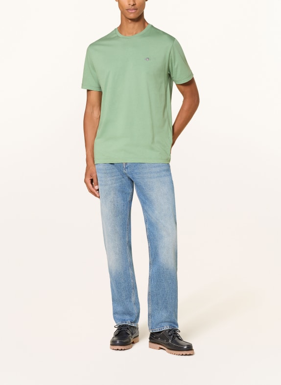 GANT Tricou VERDE DESCHIS