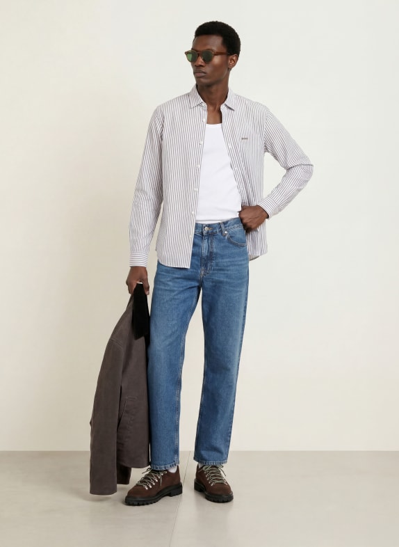BOSS Overhemd Slim Fit WIT / GROEN