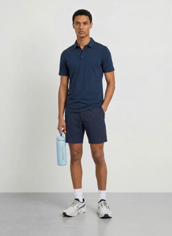lululemon Tricou polo funcțional EVOLUTION ALBASTRU ÎNCHIS