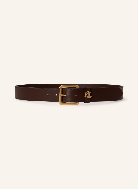 LAUREN RALPH LAUREN Ledergürtel DUNKELBRAUN / GOLD
