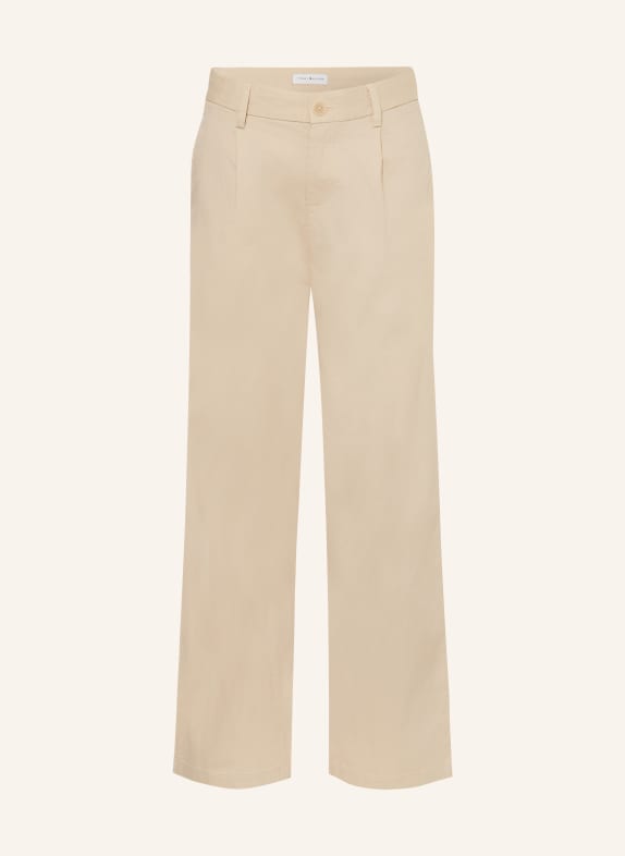 TOMMY HILFIGER Chinosy straight fit BEŻOWY