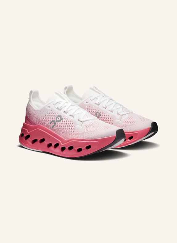 On Buty do biegania CLOUDSURFER MAX BIAŁY / MOCNORÓŻOWY