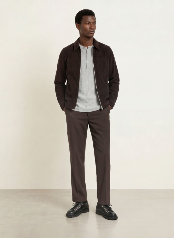 DRYKORN Cord overjas JERSON MARRON FONCÉ