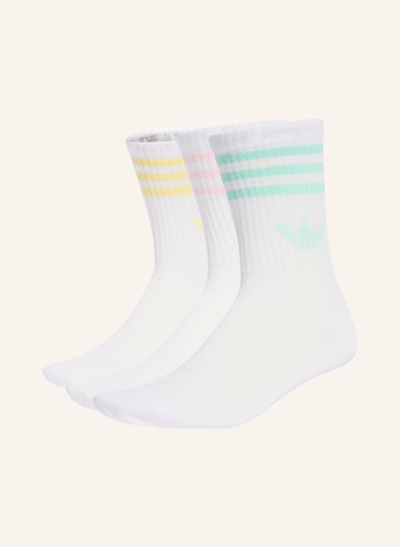 adidas Originals 3-pack sokken 3-STREEP CREW WIT / ROZE / GEEL