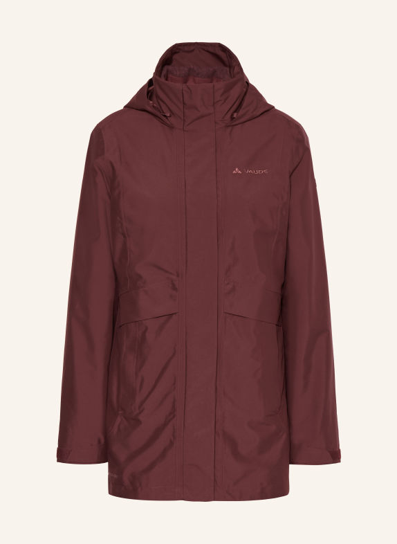 VAUDE 2-in-1-jas IDRIZ DONKERROOD