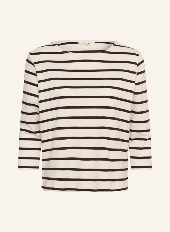 Part Two T-shirt NELAPW with 3/4 sleeves in jersey WHITE / DARK BROWN