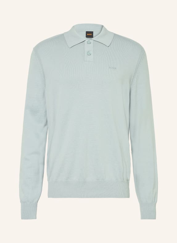 BOSS Gebreid poloshirt ASAC BLAUWGRIJS
