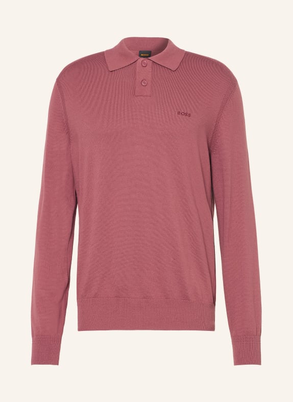 BOSS Gebreid poloshirt ASAC VIEUX ROSE