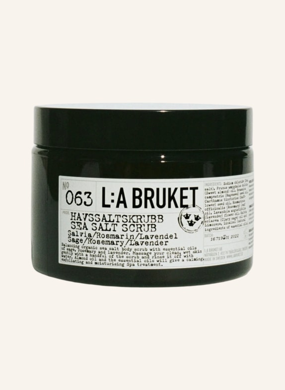L:A BRUKET Peeling do ciała 063 SAGE/ ROSEMARY/ LAVENDER CIEMNOBRĄZOWY