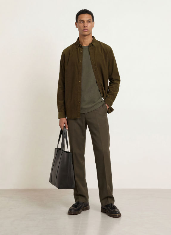 SAMSØE  SAMSØE Corduroy shirt SALIAM Comfort Fit KHAKI