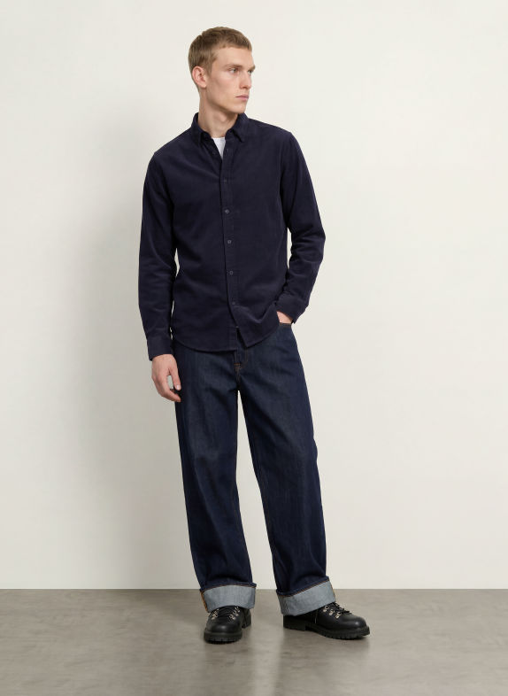 SAMSØE  SAMSØE Corduroy shirt SALIAM Comfort Fit DARK BLUE