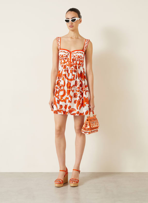DOLCE & GABBANA Handtas SICILY SMALL ORANJE / WIT