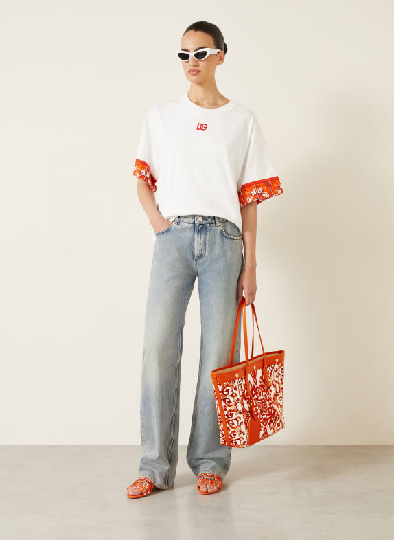 DOLCE & GABBANA Shopper ATENE met etui ORANJE / ECRU