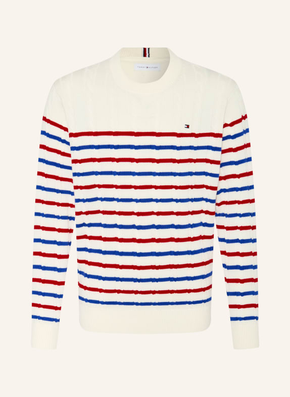 TOMMY HILFIGER Sweater ECRU / RED / BLUE
