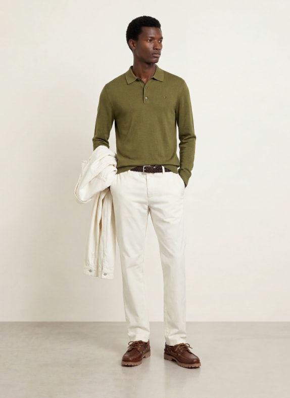TOMMY HILFIGER Strikket polo-shirt MØRKEGRØN