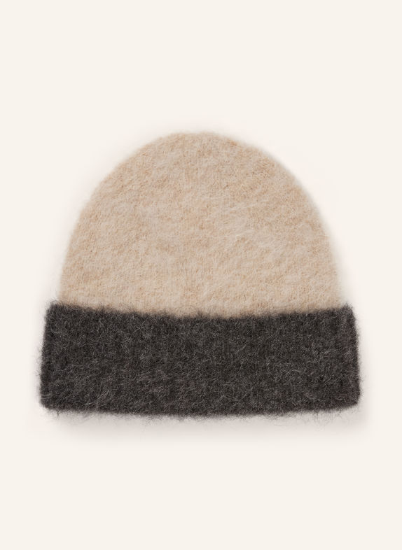 SAMSØE  SAMSØE Casquette SAJEANNE avec alpaga BEIGE / GRIS FONCÉ