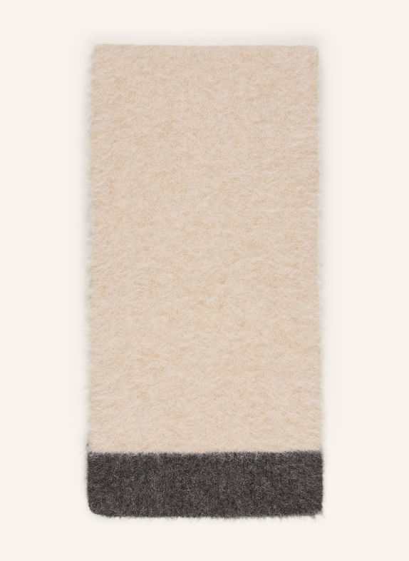 SAMSØE  SAMSØE SAJEANNE scarf with alpaca BEIGE / DARK GRAY