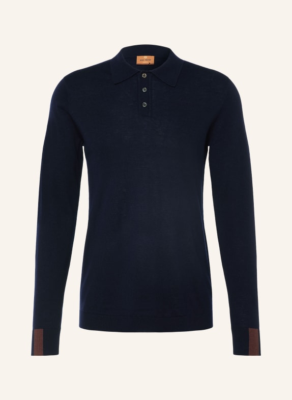 MOS MOSH Gallery Knitted polo shirt MMGADAM DARK BLUE
