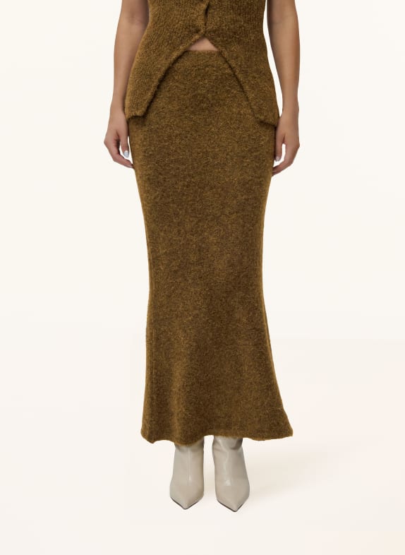 LeGer Studio Gebreide rok FREDERIKE met alpaca BRUIN