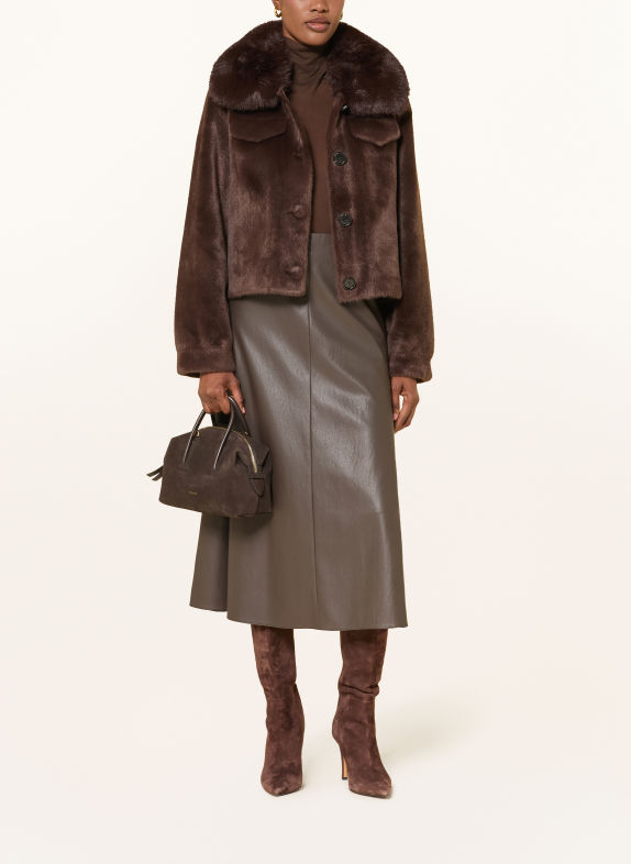 SEDUCTIVE Rock in leerlook MARRON FONCÉ