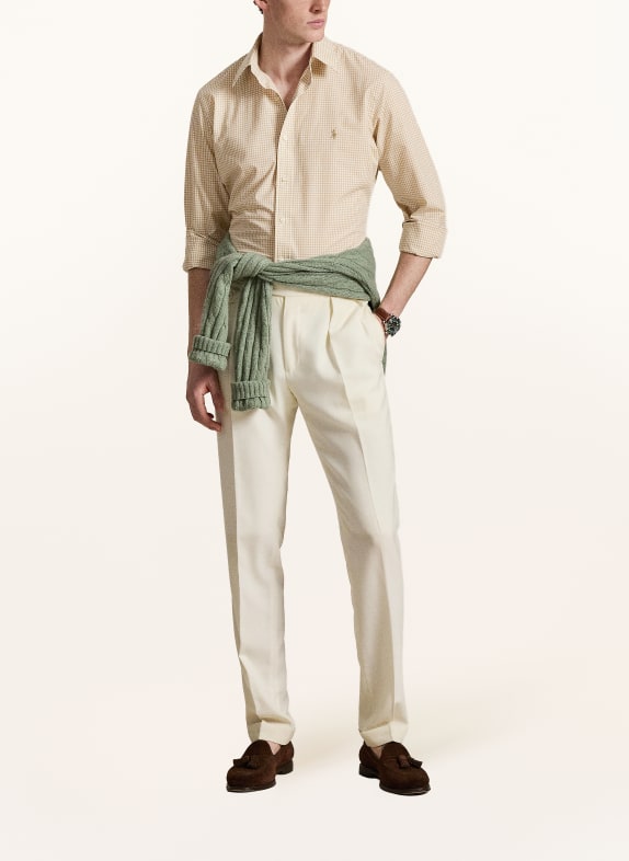 POLO RALPH LAUREN Hemd Custom Fit BEIGE / WEISS
