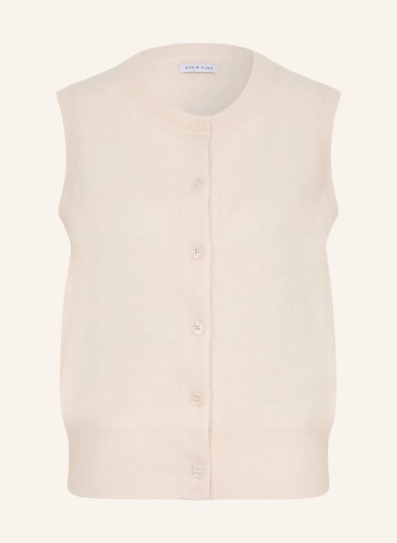 MRS & HUGS Gilet en cachemire tricoté CRÈME