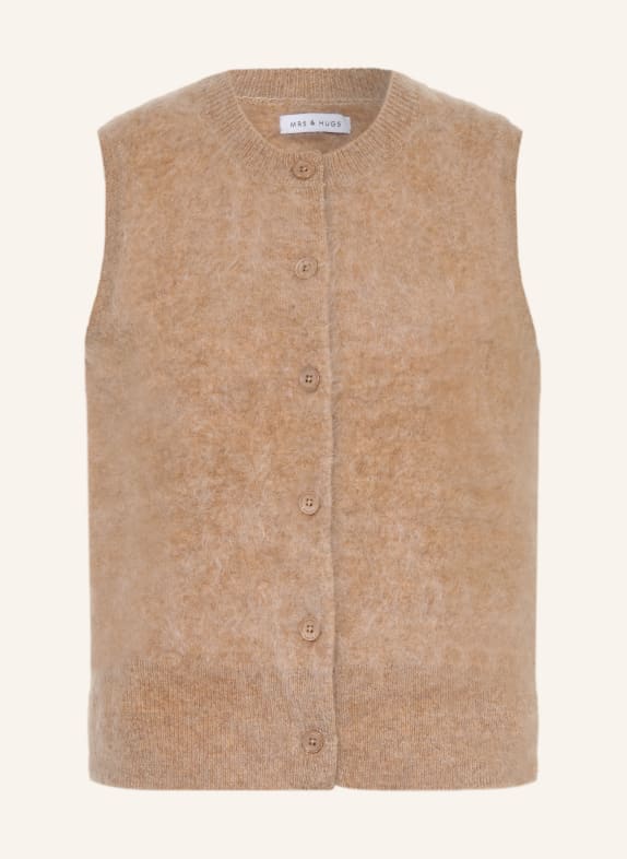 MRS & HUGS Gebreid vest van kasjmier BEIGE