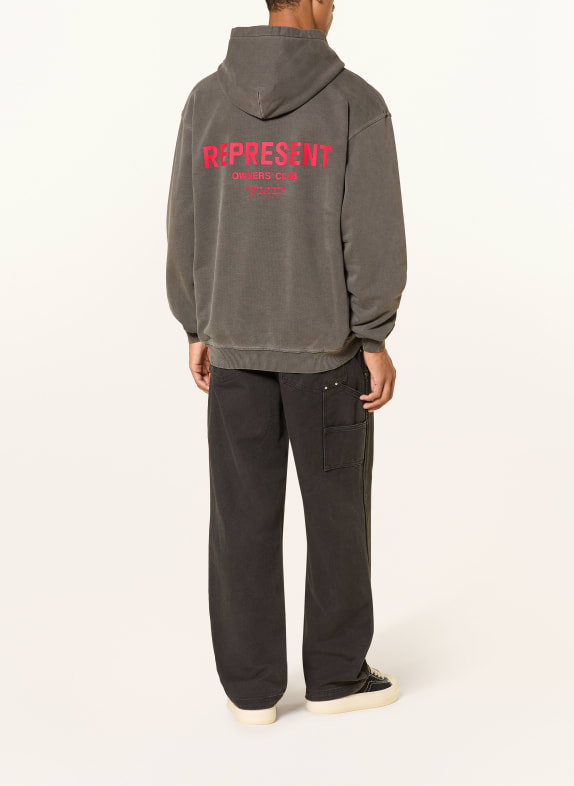 REPRESENT Oversized hoodie REPRESENT OWNERS' CLUB GRIJS / ROOD