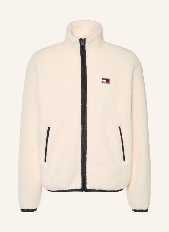 TOMMY JEANS Teddyfell-Jacke CREME / SCHWARZ