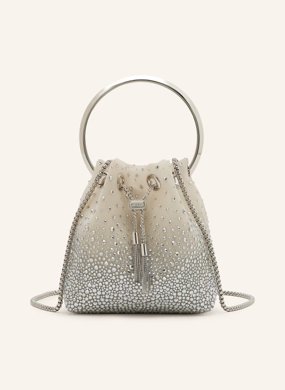 JIMMY CHOO Torebka BON BON z ozdobnymi kamykami SREBRNY