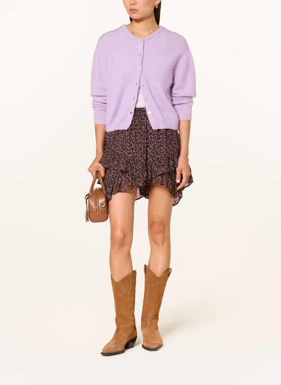 BOSS Skort TOULENA met ruches DONKERROOD / LICHTGRIJS
